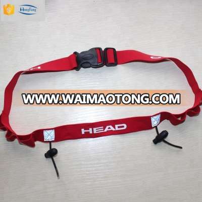 Adjustable soft triathlon race belt holding bib number