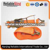 Easy to Use Logistic Ratchet Lashing Strap with Double J hook